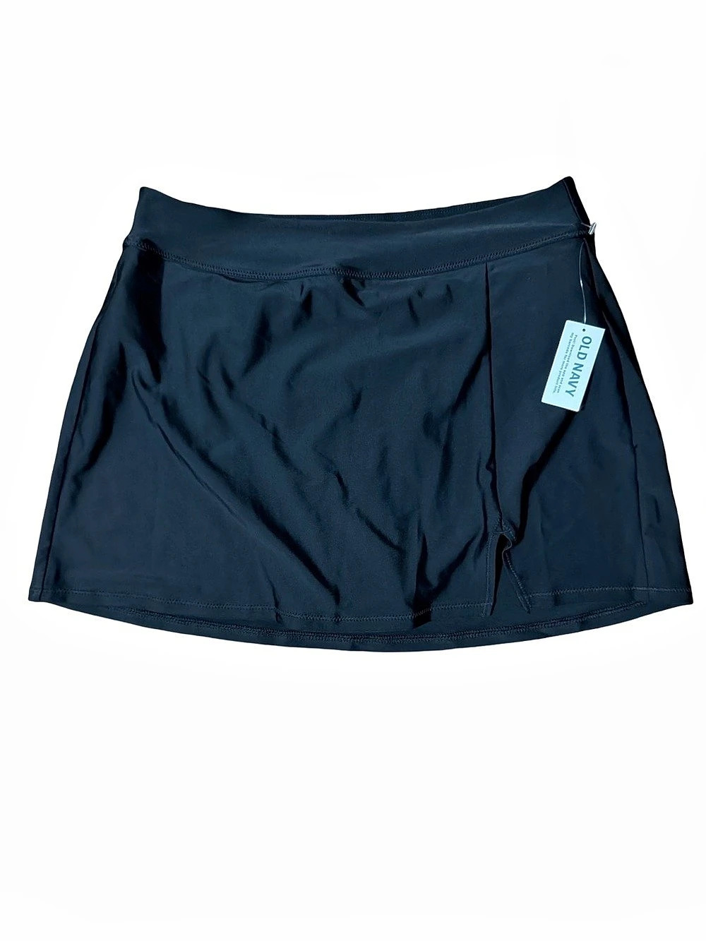 Old Navy High-Waisted Matte Swim Skirt Black Athletic Skort Medium